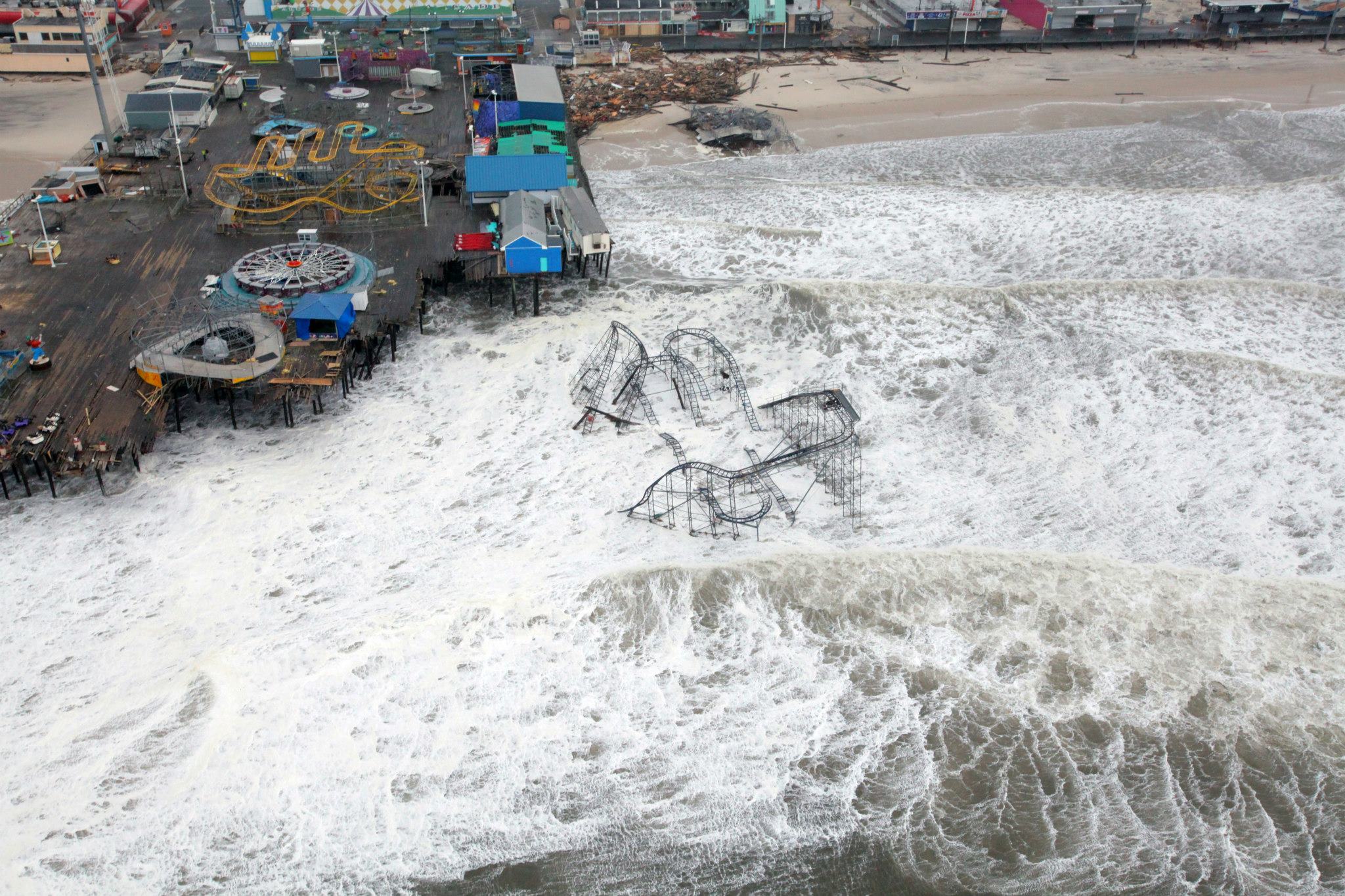 Jersey Shore amusement pier destroyed by Hurricane Sandy
